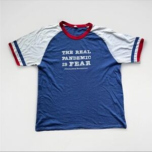 Alternative Apparel Men’s Tricolor Raglan T-Shirt – Size XL – Pandemic Graphic